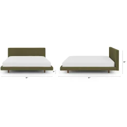 Tessu King Low Profile Upholstered Bed - Napa Moss