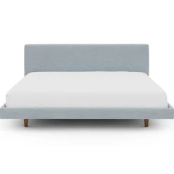 Tessu King Low Profile Upholstered Bed - Silver Light Blue