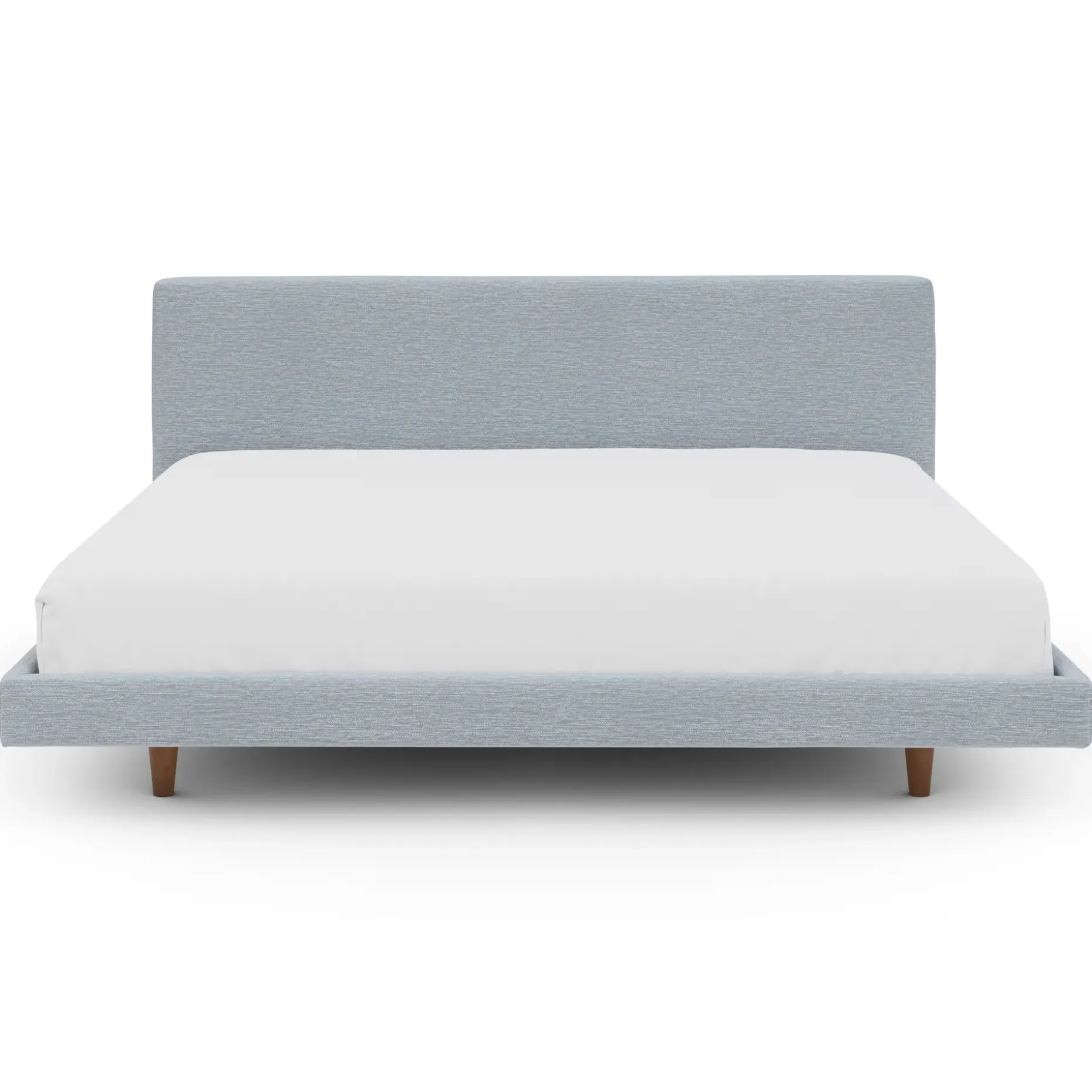 Tessu King Low Profile Upholstered Bed - Silver Light Blue