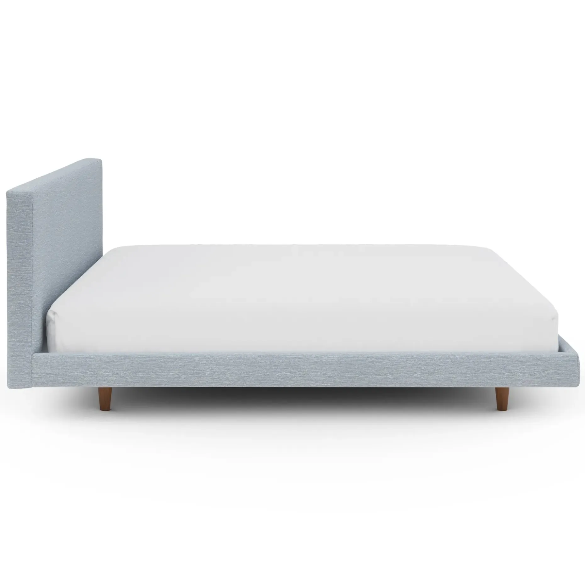 Tessu King Low Profile Upholstered Bed - Silver Light Blue