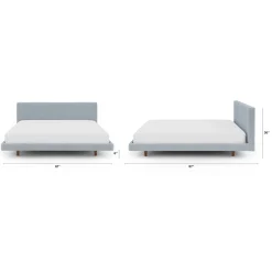 Tessu King Low Profile Upholstered Bed - Silver Light Blue