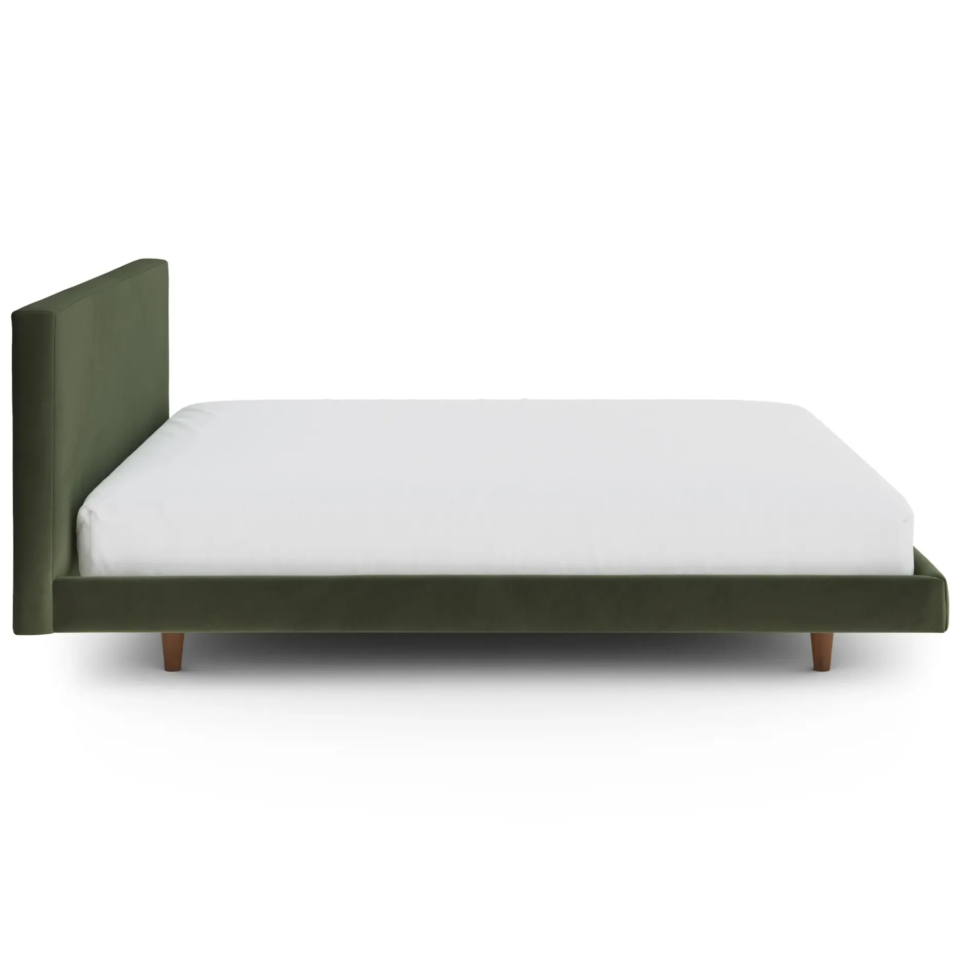 Tessu King Low Profile Velvet Bed - Hale Fir Green