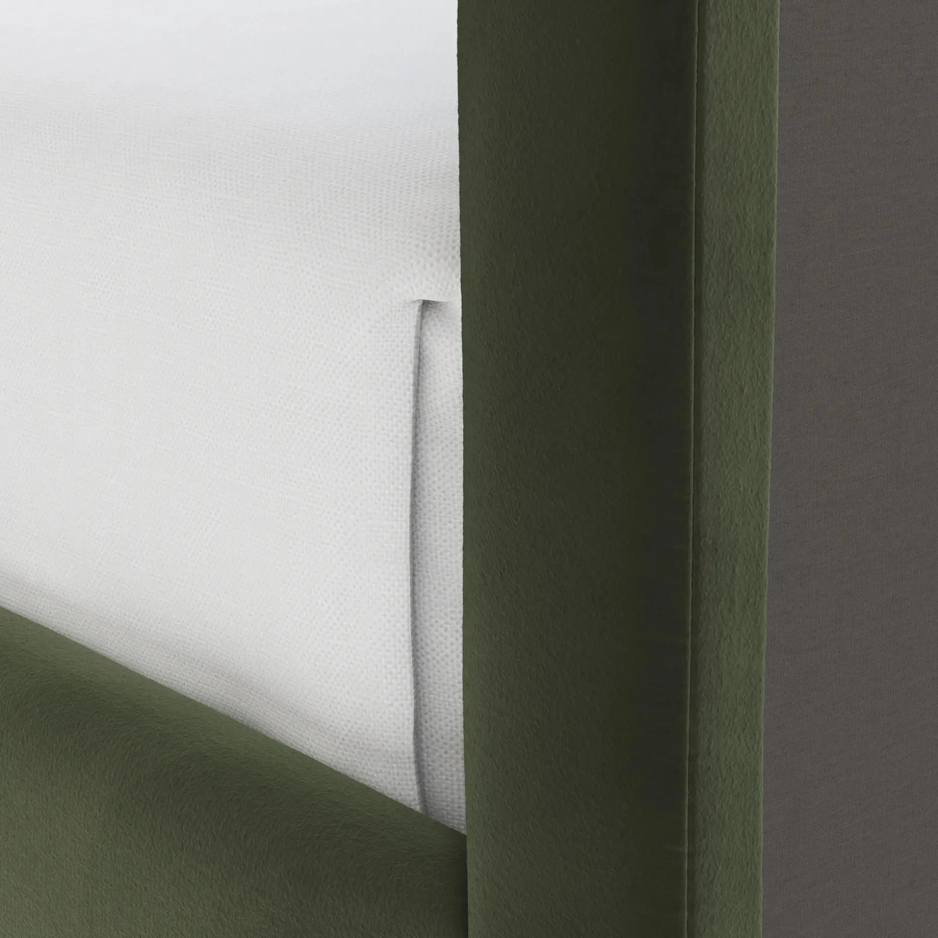 Tessu King Low Profile Velvet Bed - Hale Fir Green