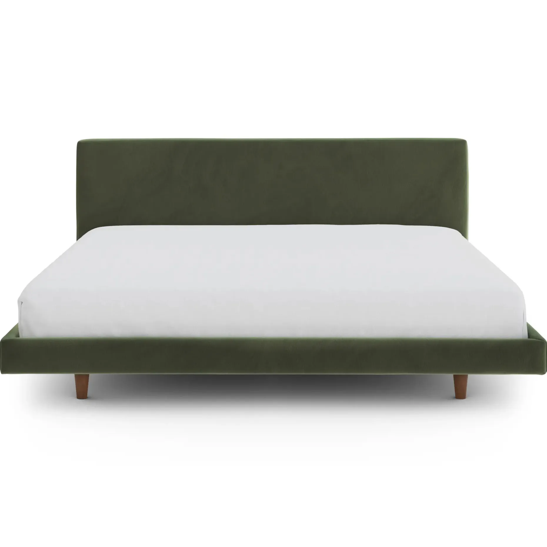 Tessu King Low Profile Velvet Bed - Hale Fir Green