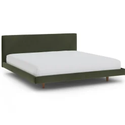 Tessu King Low Profile Velvet Bed - Hale Fir Green