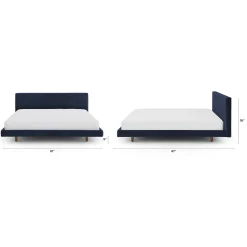 Tessu King Low Profile Velvet Bed - Hale Ink