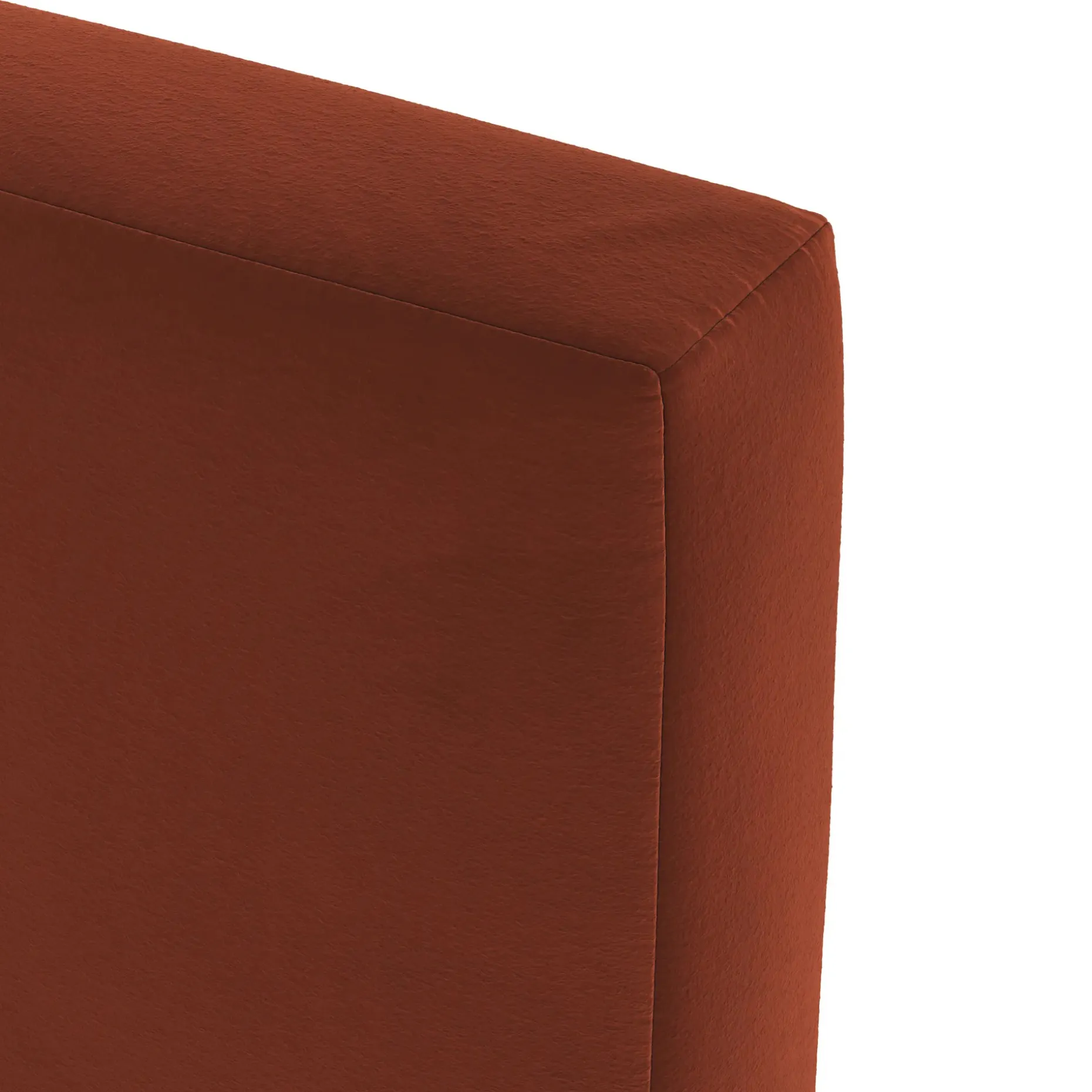 Tessu King Low Profile Velvet Bed - Hale Rust