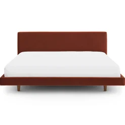 Tessu King Low Profile Velvet Bed - Hale Rust