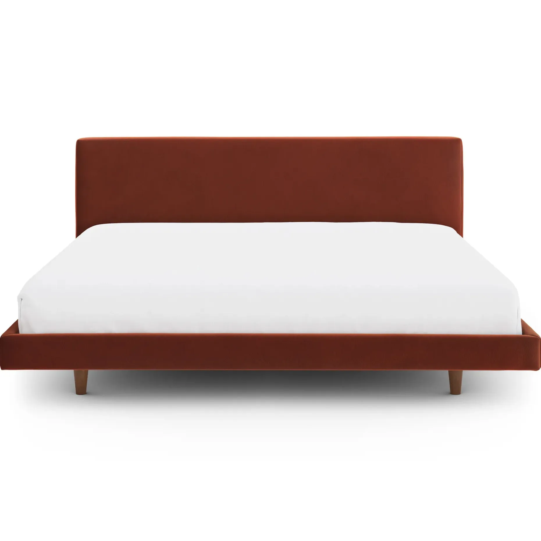 Tessu King Low Profile Velvet Bed - Hale Rust