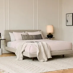 Tessu Queen Low Profile Upholstered Bed - Clay Taupe