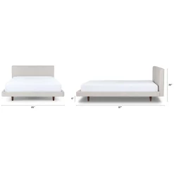 Tessu Queen Low Profile Upholstered Bed - Clay Taupe