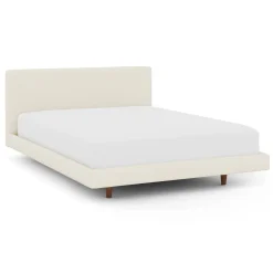Tessu Queen Low Profile Upholstered Bed - Ivory Wool Bouclé