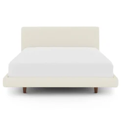 Tessu Queen Low Profile Upholstered Bed - Ivory Wool Bouclé