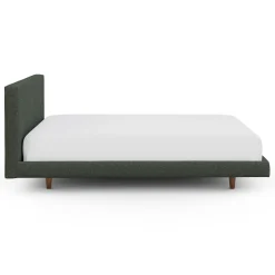 Tessu Queen Low Profile Upholstered Bed - Green Wool Bouclé