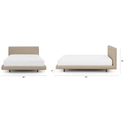 Tessu Queen Low Profile Upholstered Bed - Sandstone Wool Bouclé