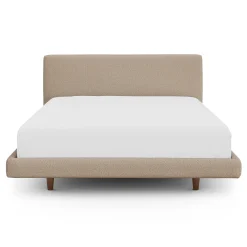 Tessu Queen Low Profile Upholstered Bed - Sandstone Wool Bouclé