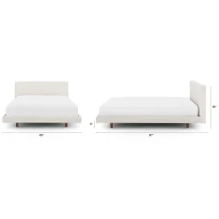 Tessu Queen Low Profile Upholstered Bed - Napa White