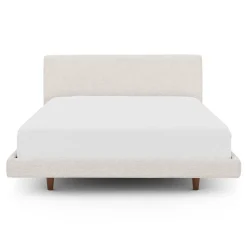 Tessu Queen Low Profile Upholstered Bed - Napa White