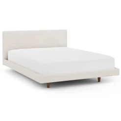Tessu Queen Low Profile Upholstered Bed - Napa White