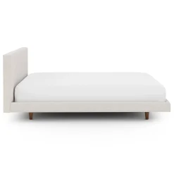 Tessu Queen Low Profile Upholstered Bed - Napa White