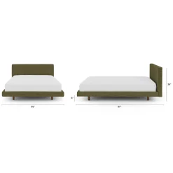 Tessu Queen Low Profile Upholstered Bed - Napa Moss