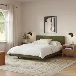 Tessu Queen Low Profile Upholstered Bed - Napa Moss