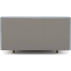 Tessu Queen Low Profile Upholstered Bed - Silver Light Blue