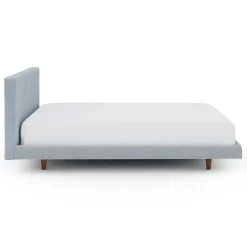 Tessu Queen Low Profile Upholstered Bed - Silver Light Blue