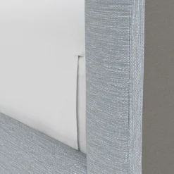 Tessu Queen Low Profile Upholstered Bed - Silver Light Blue