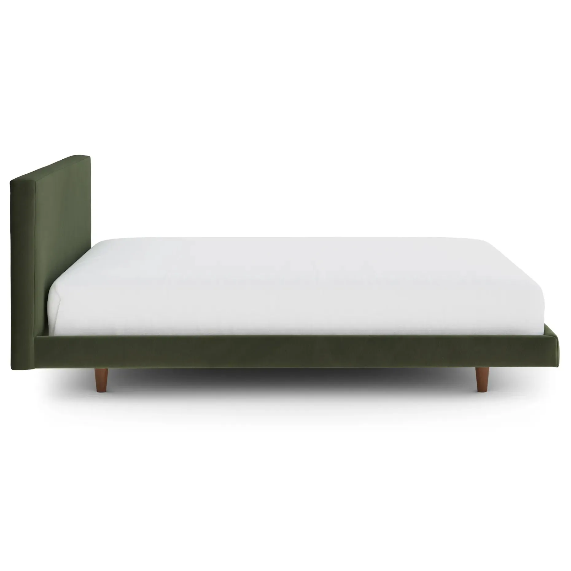 Tessu Queen Low Profile Velvet Bed - Hale Fir Green