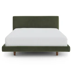 Tessu Queen Low Profile Velvet Bed - Hale Fir Green