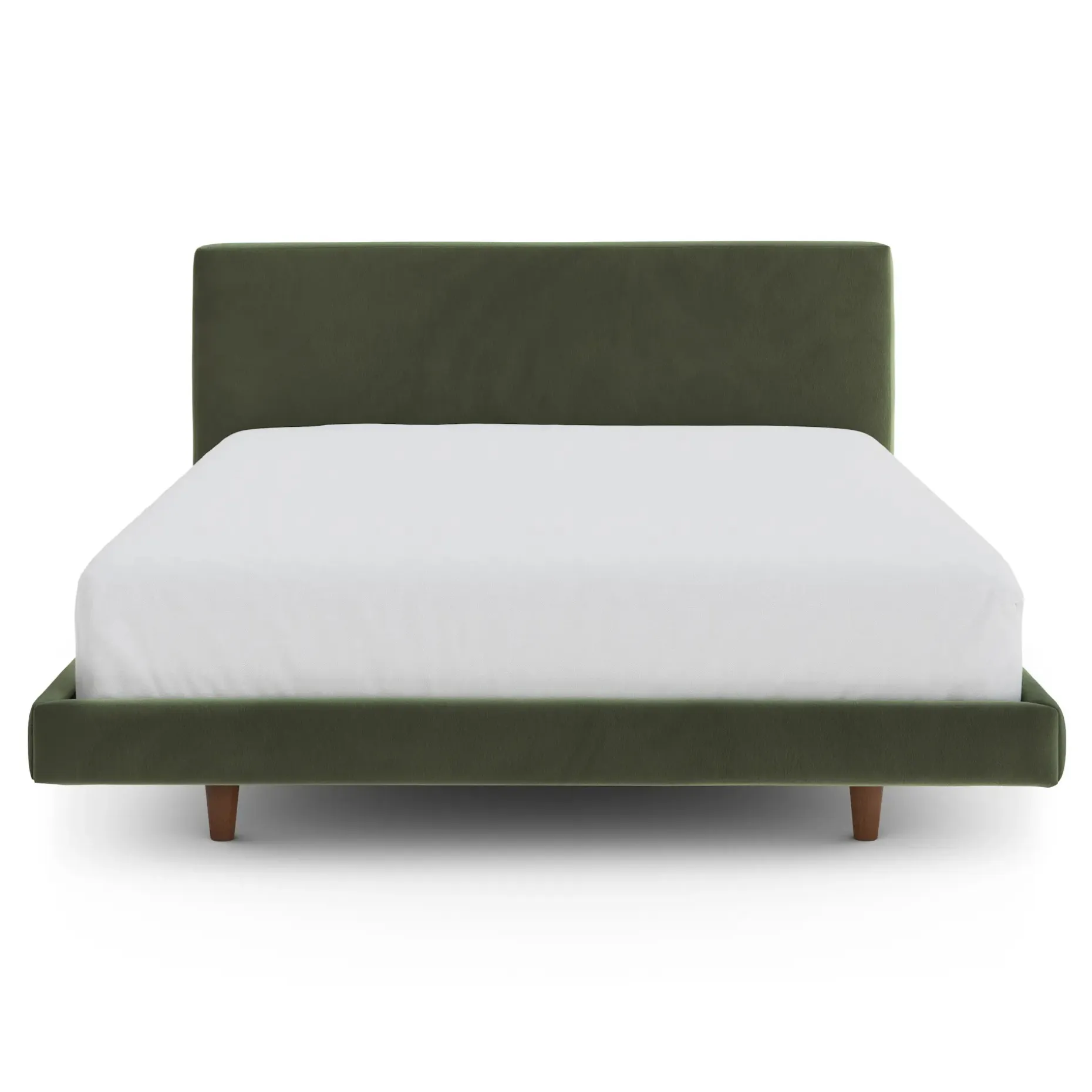 Tessu Queen Low Profile Velvet Bed - Hale Fir Green