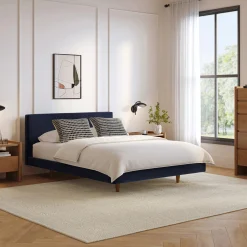 Tessu Queen Low Profile Velvet Bed - Hale Ink