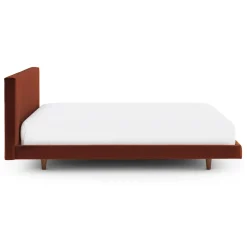 Tessu Queen Low Profile Velvet Bed - Hale Rust