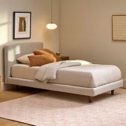 Tessu Twin Low Profile Upholstered Bed - Clay Taupe