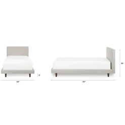 Tessu Twin Low Profile Upholstered Bed - Clay Taupe