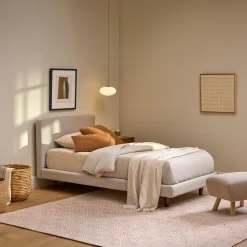 Tessu Twin Low Profile Upholstered Bed - Clay Taupe