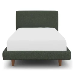 Tessu Twin Low Profile Upholstered Bed - Green Wool Bouclé