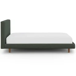 Tessu Twin Low Profile Upholstered Bed - Green Wool Bouclé