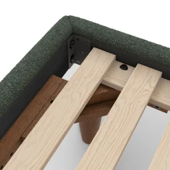 Tessu Twin Low Profile Upholstered Bed - Green Wool Bouclé