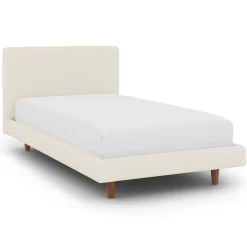 Tessu Twin Low Profile Upholstered Bed - Ivory Wool Bouclé