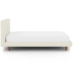 Tessu Twin Low Profile Upholstered Bed - Ivory Wool Bouclé