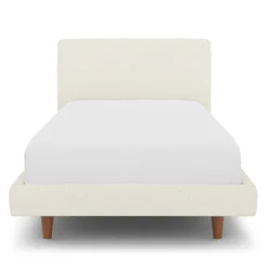 Tessu Twin Low Profile Upholstered Bed - Ivory Wool Bouclé