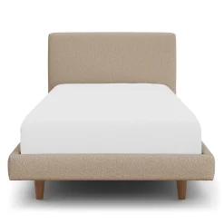 Tessu Twin Low Profile Upholstered Bed - Sandstone Wool Bouclé