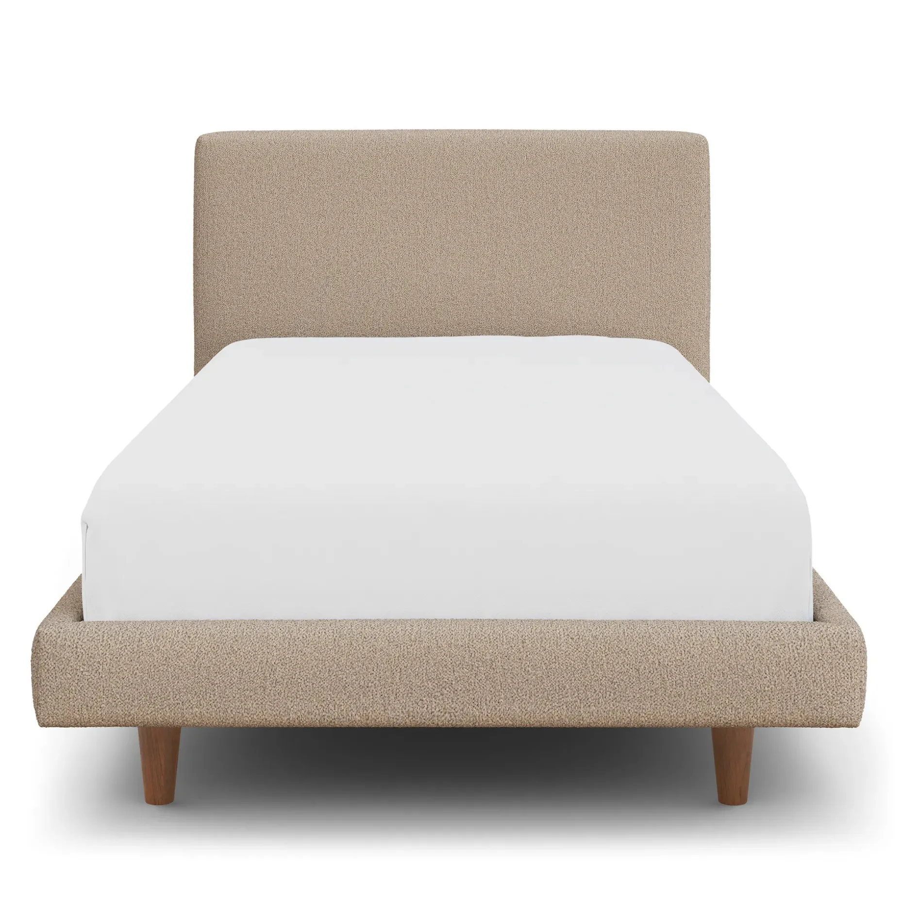 Tessu Twin Low Profile Upholstered Bed - Sandstone Wool Bouclé