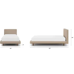 Tessu Twin Low Profile Upholstered Bed - Sandstone Wool Bouclé