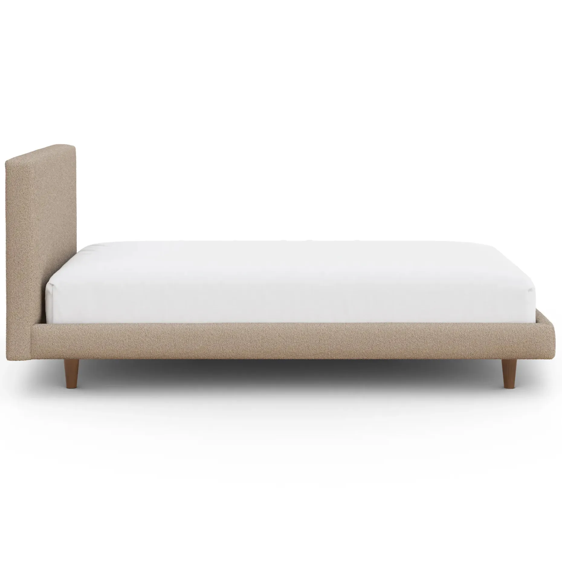 Tessu Twin Low Profile Upholstered Bed - Sandstone Wool Bouclé