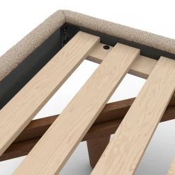 Tessu Twin Low Profile Upholstered Bed - Sandstone Wool Bouclé