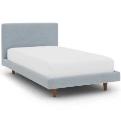 Tessu Twin Low Profile Upholstered Bed - Silver Light Blue