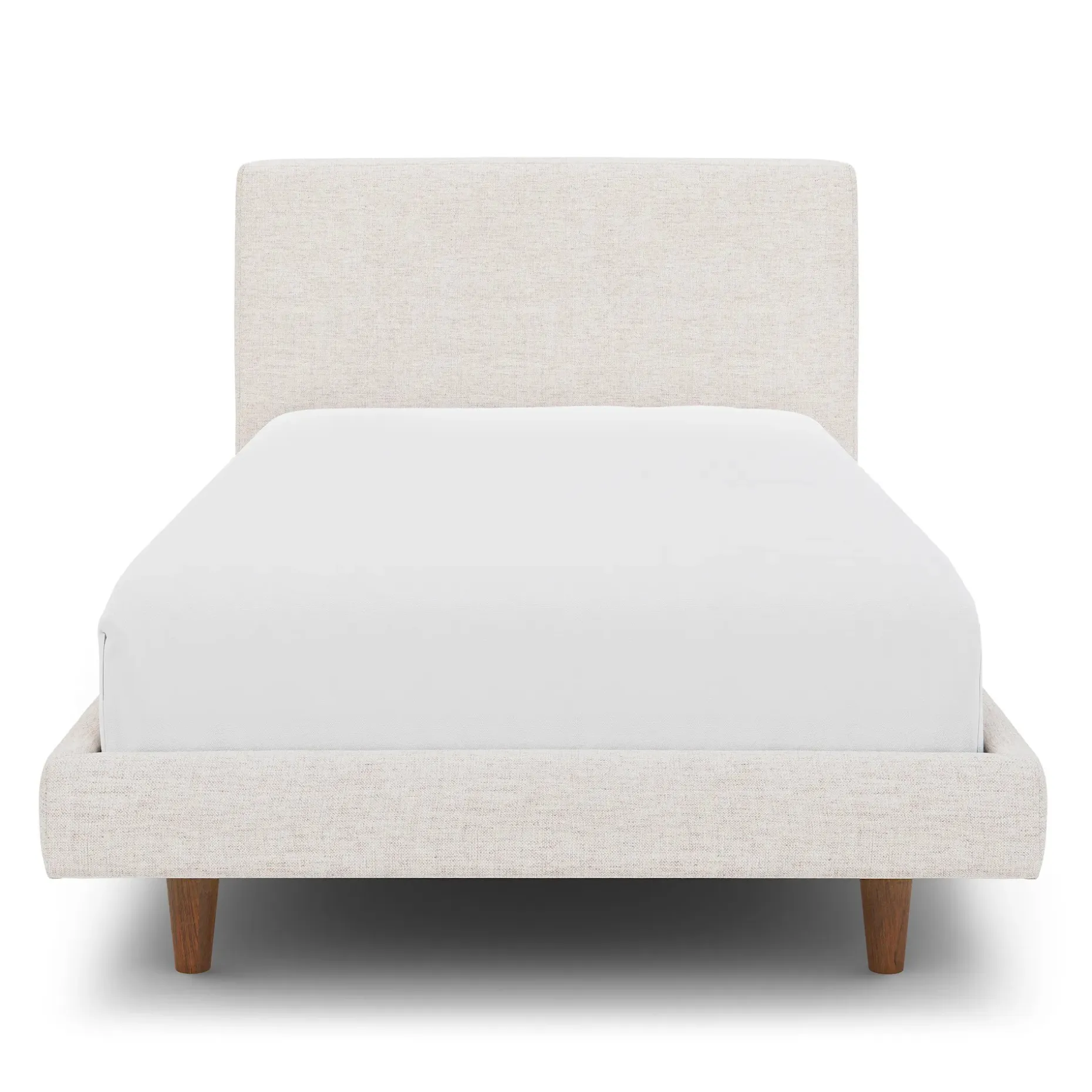Tessu Twin Low Profile Upholstered Bed - Napa White